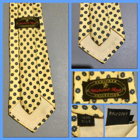Vtg Flowered Silk Tie_148 - Picture 3 of 5
